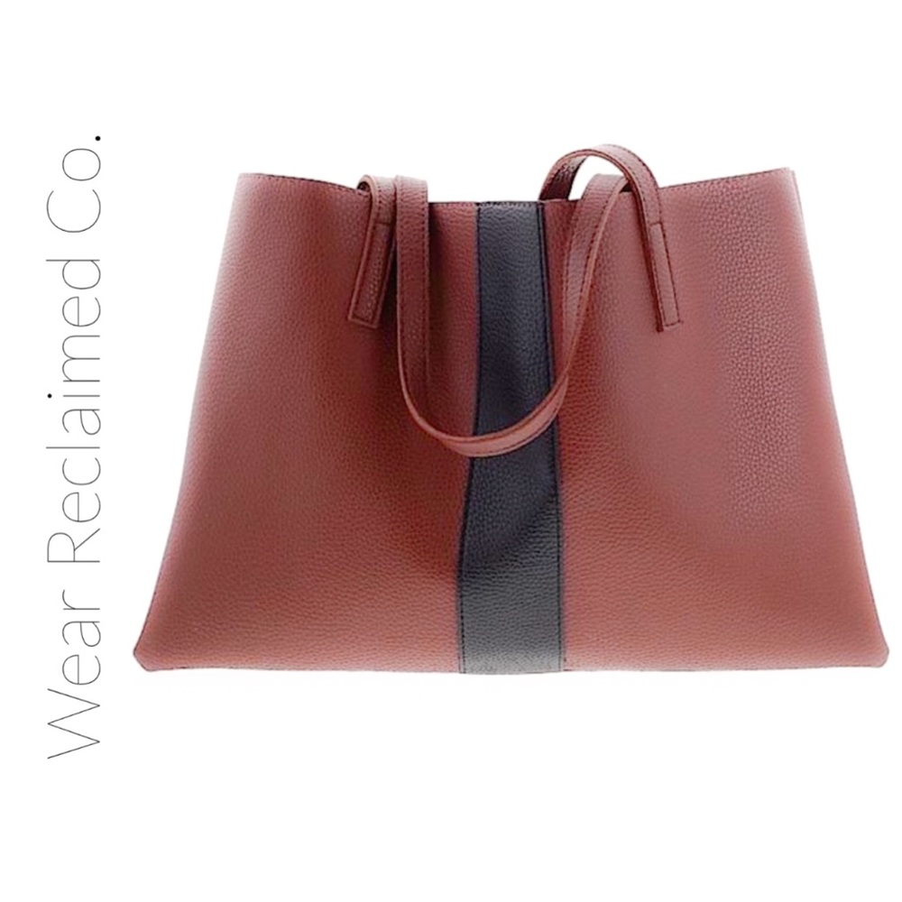 EUC VINCE CAMUTO Brown Black Vegan Leather Bag